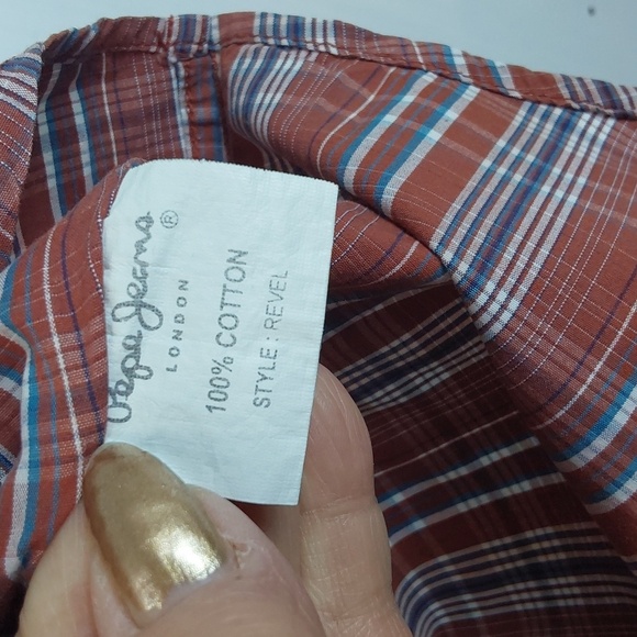 Pepe Jeans Mens Red Plaid Button down Shirt Revel Preppy pockets Sz.XL - Picture 8 of 8